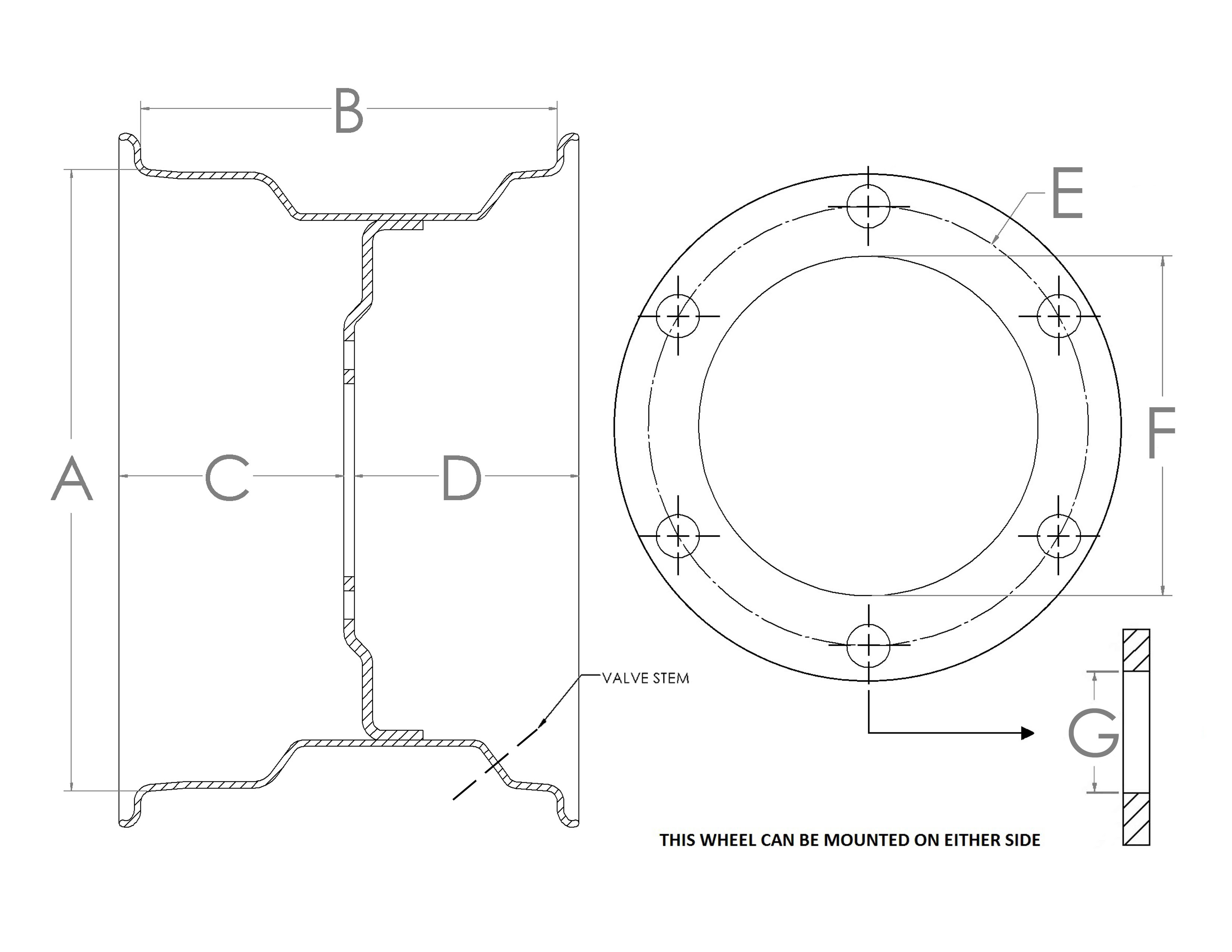 6 Hole Ag Rims with 6 bolt circle for Implement Tractor Wheel Wold