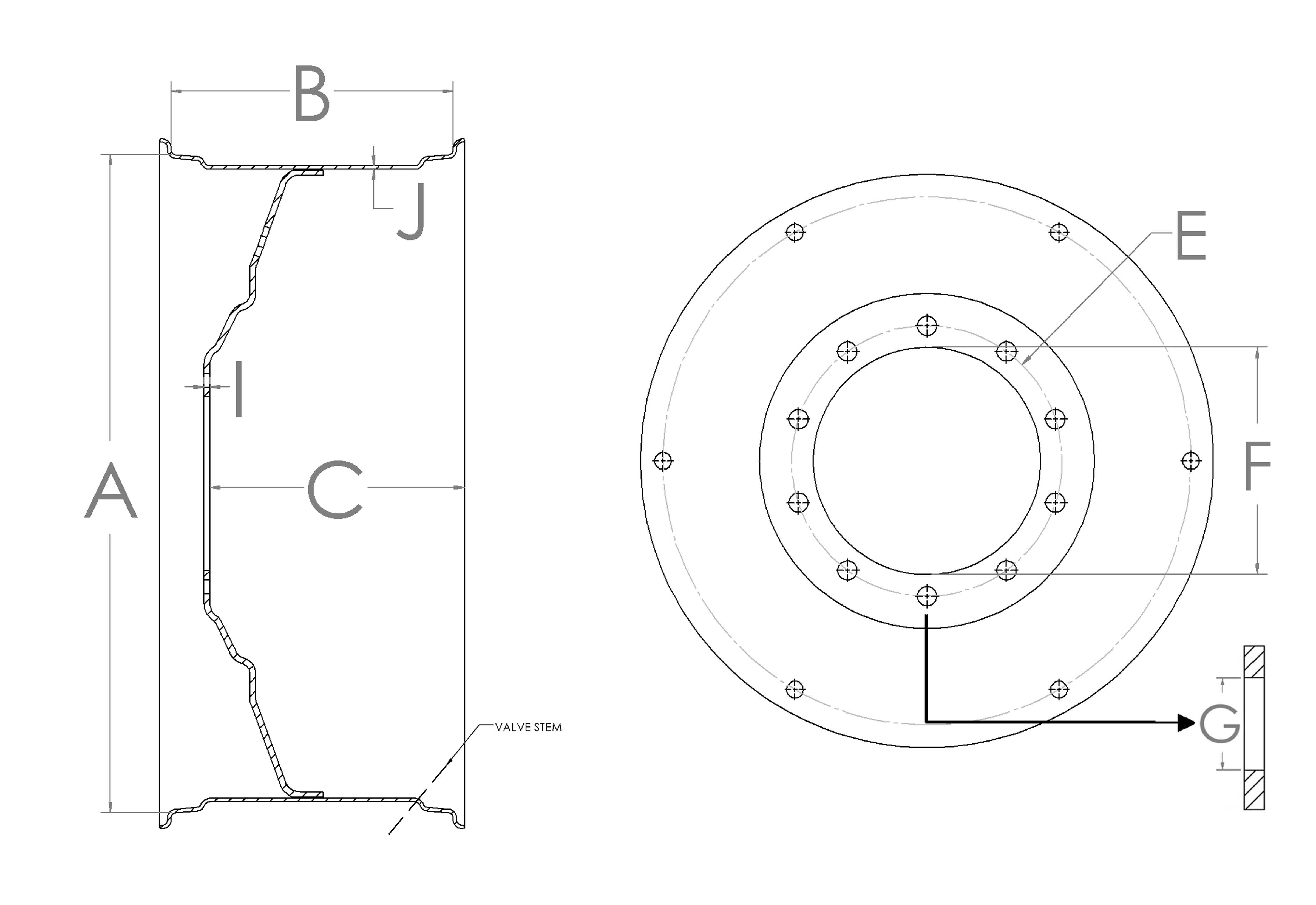 42” 10 Hole Axle Mount Duals Wold, United States, Canada