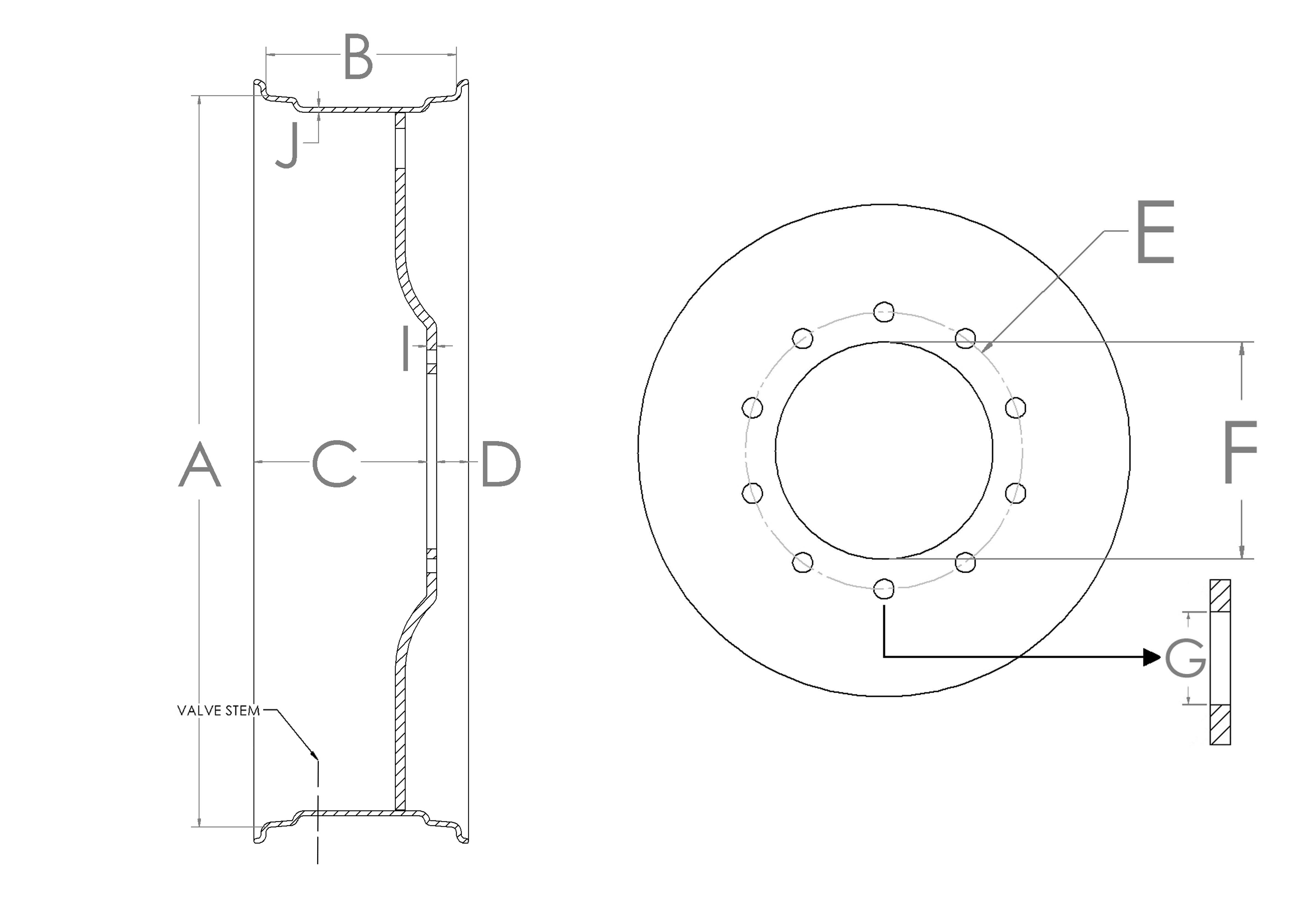 Ag Chem Rogator Wheel and Rim with 10 Hole, Self Propelled Rogator Rim